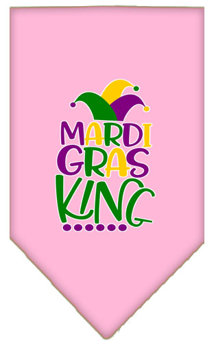 Mardi Gras King Screen Print Mardi Gras Bandana Light Pink Small